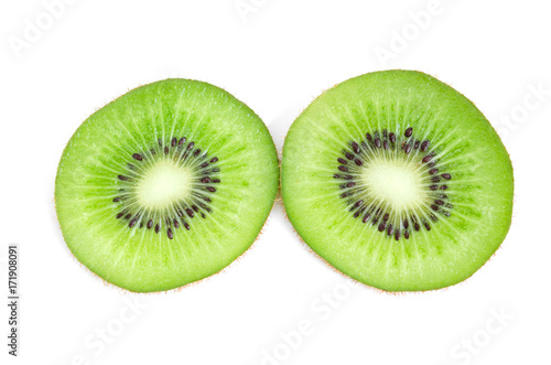 fresh slice of kiwi isolate on white background