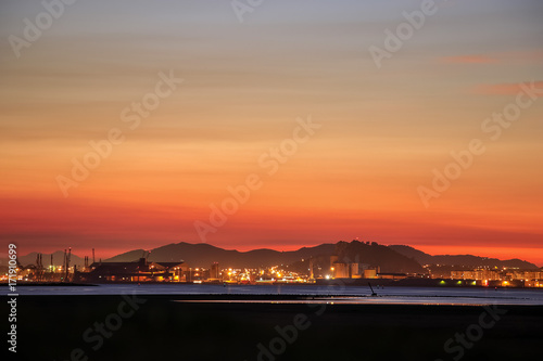 Panoramic view of Santander city from the Bay of Santander in evening. Cantabria, Spain © Alfredo
