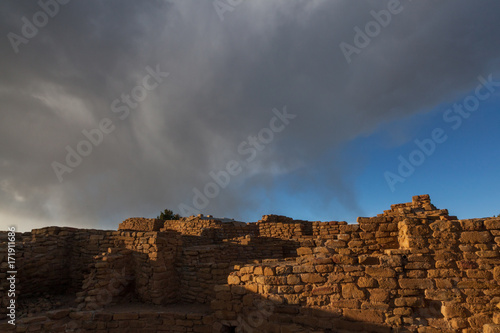 800 Year Old Ancestral Puebloan Ruin Walls at Mesa Verde, Colorado