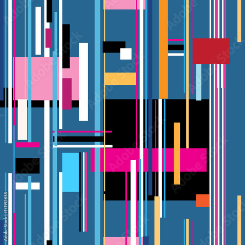 Seamless bright geometric stripes pattern