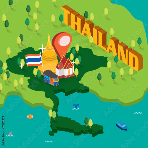 Thailand isometric map