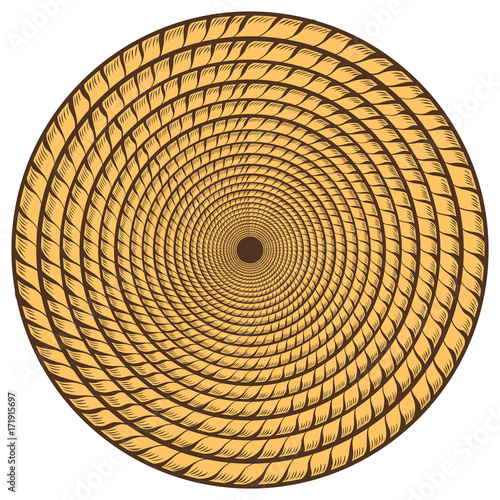 Rope fabric. Circle. Seamless pattern.