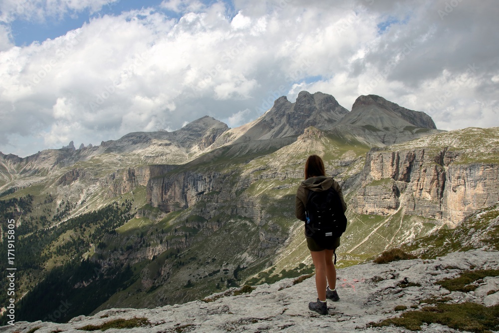 Fototapeta premium Hiking on Dolomites