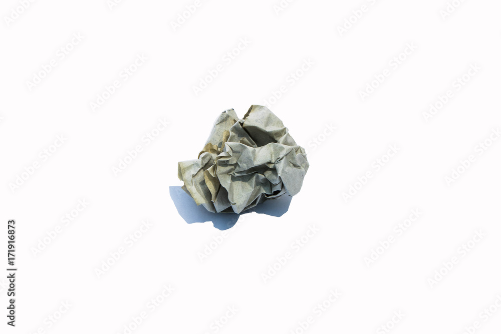Crumpled paper ball isolated on white background Crumpled paper ball isolated on white background