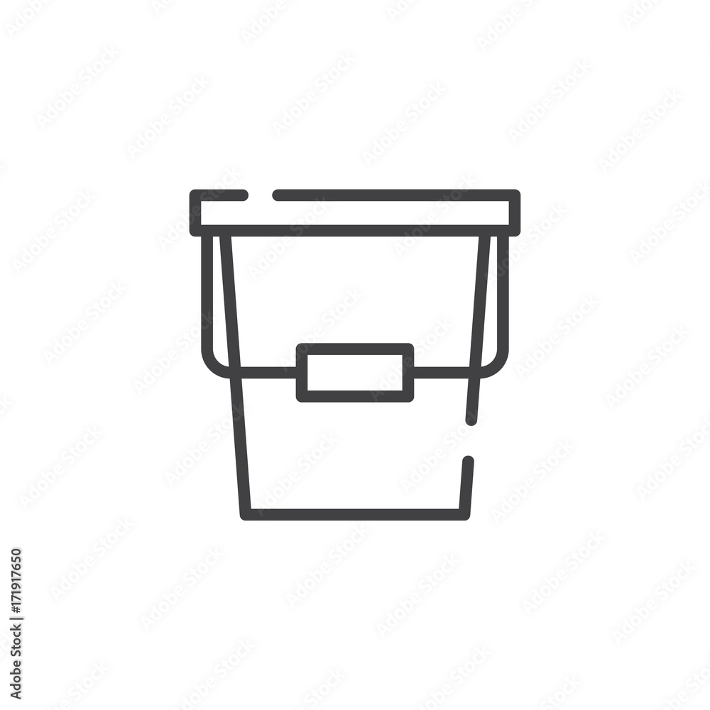 Bucket line icon, outline vector sign, linear style pictogram isolated on white. Symbol, logo illustration. Editable stroke
