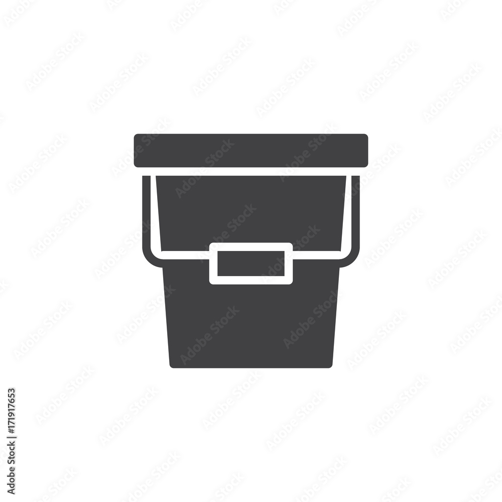 Bucket icon vector, filled flat sign, solid pictogram isolated on white. Symbol, logo illustration. Bucket icon vector, filled flat sign, solid pictogram isolated on white. Symbol, logo illustration.
