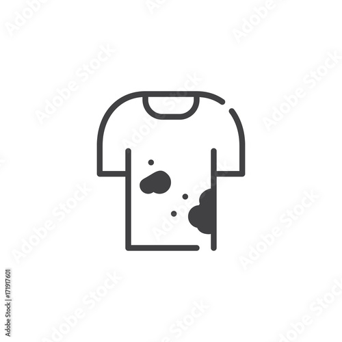 Dirty shirt icon vector, filled flat sign, solid pictogram isolated on white. Symbol, logo illustration.