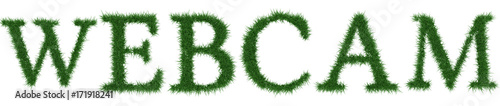 Webcam - 3D rendering fresh Grass letters isolated on whhite background.