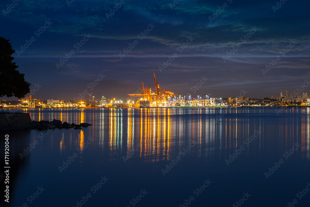 Port of Vancouver BC in the Evening Canada