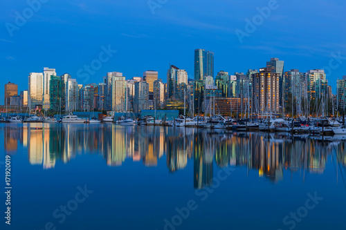 Vancouver BC Canada Waterfonrt Skyline at Blue Hour © jpldesigns