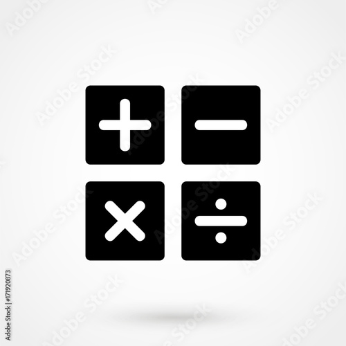 Math Icon isolated on background. Modern flat pictogram, business, marketing, internet concept. Trendy Simple vector symbol for web site design or button to mobile app. Logo illustration