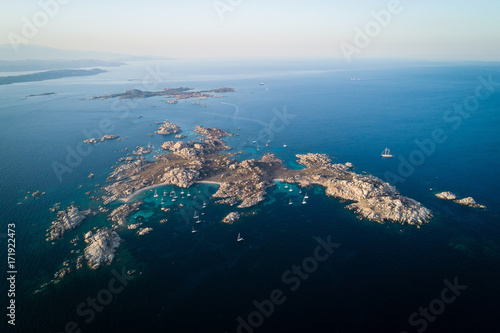 Fotografie Aerial view of Lavezzi island near Corsica island, France