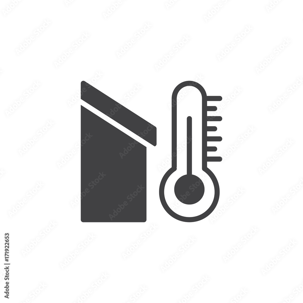 Temperature outside icon vector, filled flat sign, solid pictogram isolated on white. Symbol, logo illustration. Temperature outside icon vector, filled flat sign, solid pictogram isolated on white. Symbol, logo illustration.