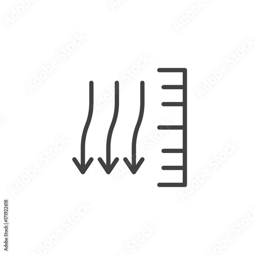 Atmospheric pressure line icon, outline vector sign, linear style pictogram isolated on white. Symbol, logo illustration. Editable stroke