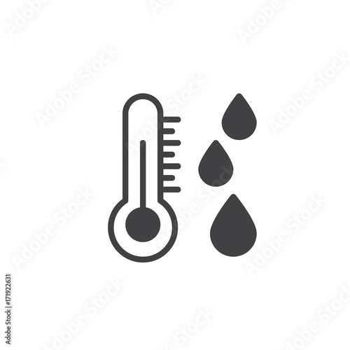Dew point icon vector, filled flat sign, solid pictogram isolated on white. Symbol, logo illustration.