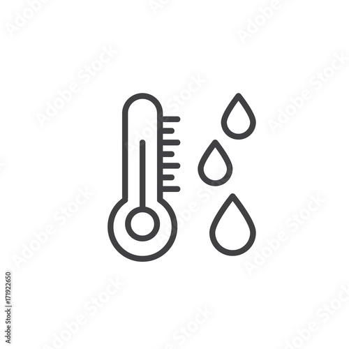 Dew point line icon, outline vector sign, linear style pictogram isolated on white. Symbol, logo illustration. Editable stroke
