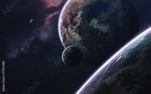 Fototapeta Naklejka Na Ścianę i Meble -  Space art, incredibly beautiful science fiction wallpaper. Endless universe. Elements of this image furnished by NASA