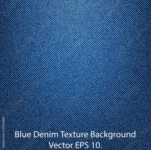 Blue Denim Texture Background, Vector EPS 10.