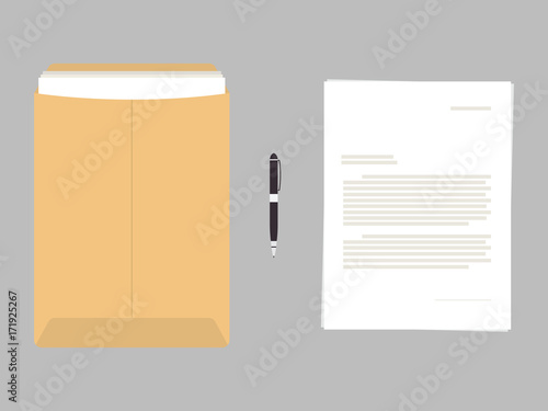 Contract Files and Pen Vector