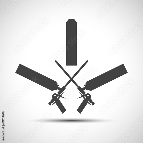 Gun for polyurethane foam. Repair tool silhouette.