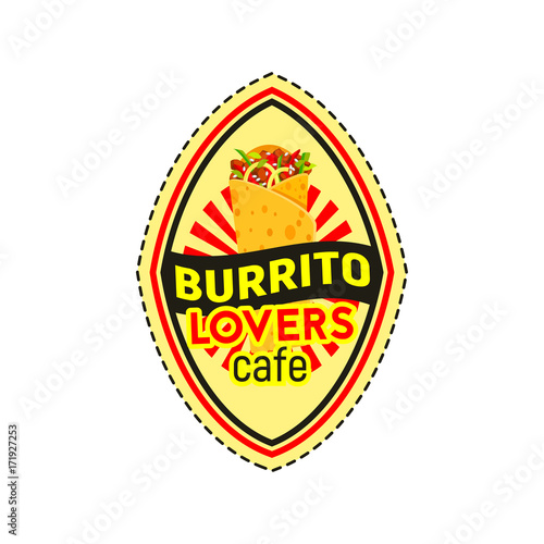 Burrito badge for mexican fast food restaurant