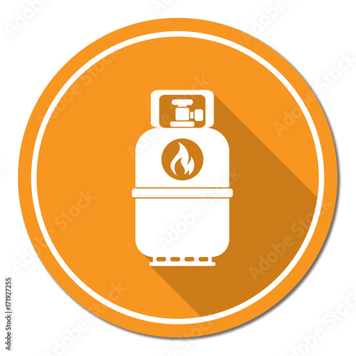 Camping gas bottle icon. Flat icon isolated