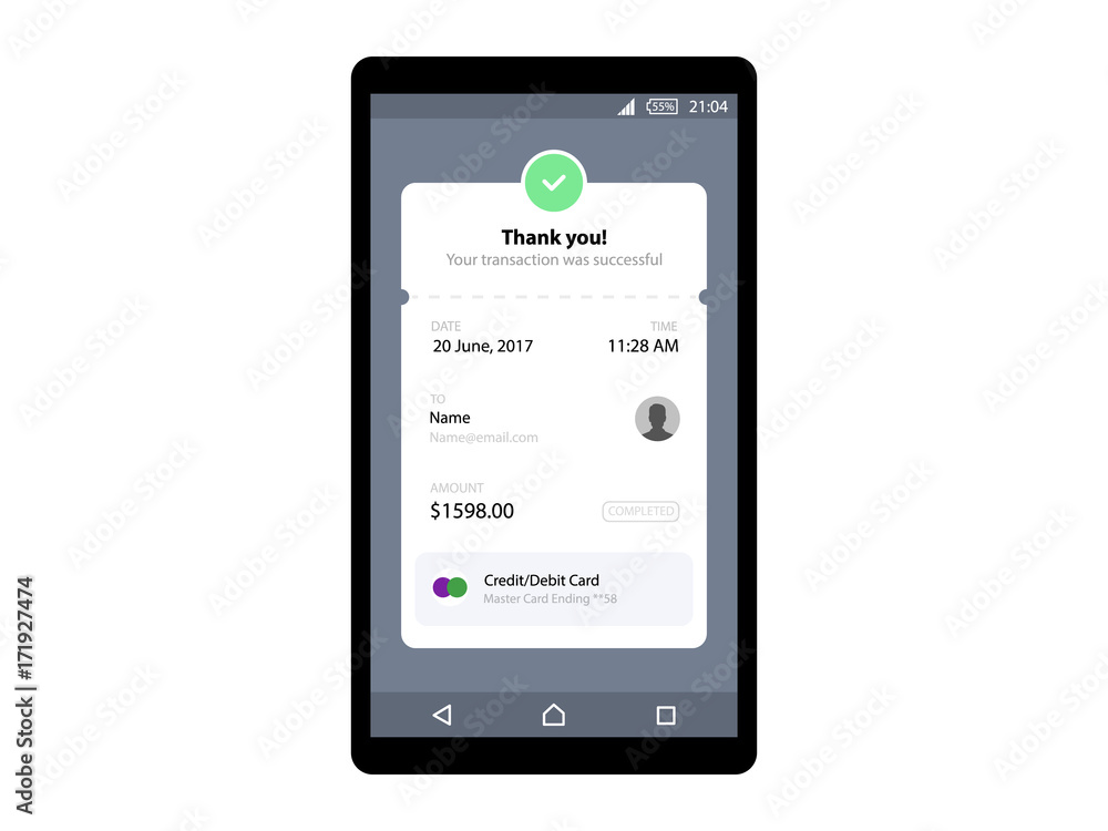 Payment transaction online app vector Payment transaction online app vector