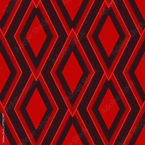 Christmas Red Diamond Shape Seamless Pattern