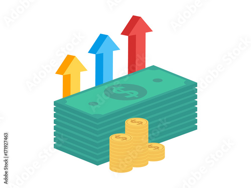 Money Icon Isometric Vector Illustration