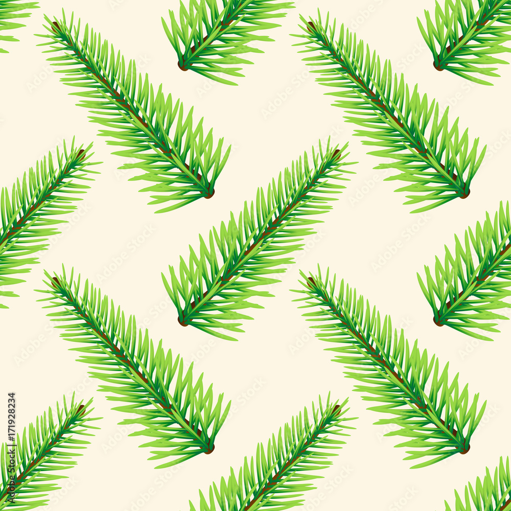 Pine Branch Christmas Seamless Pattern