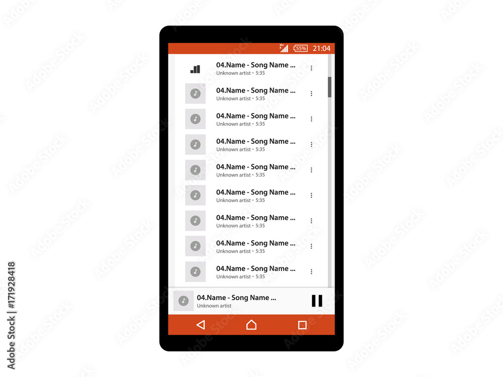 Music Player Interface on mobile phone vector illustration Music Player Interface on mobile phone vector illustration