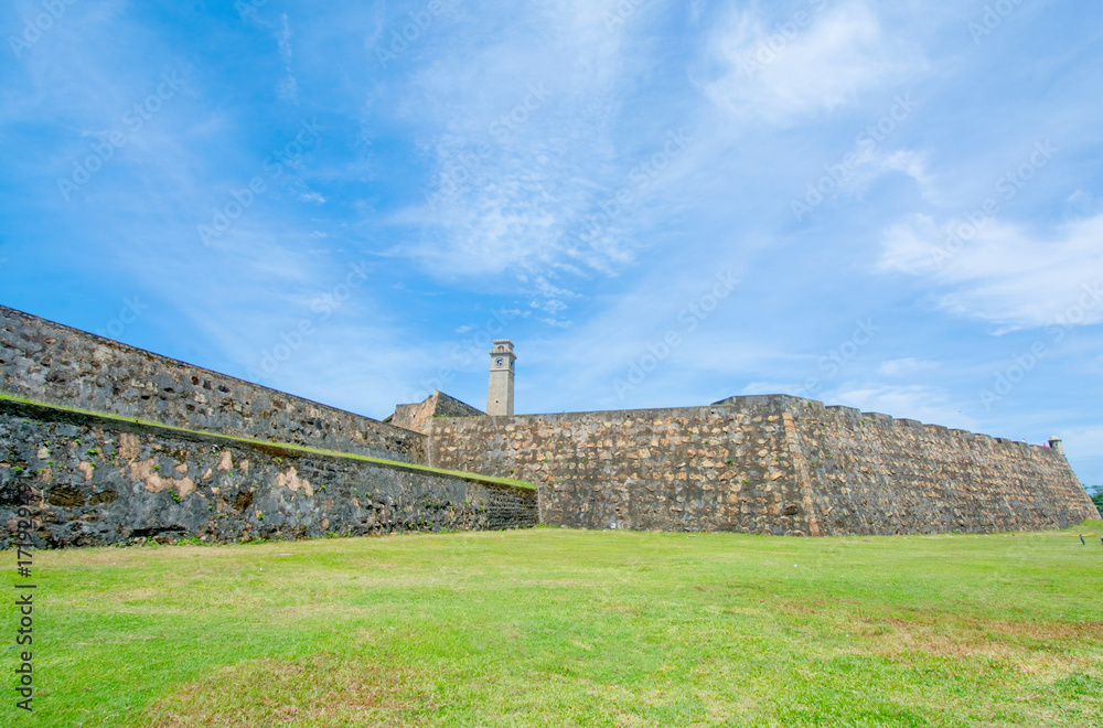 Historical buildings & architecture inside the Galle Dutch fort.  Galle Dutch fort is a historical, archaeological and architectural heritage monument which is more than 423 years