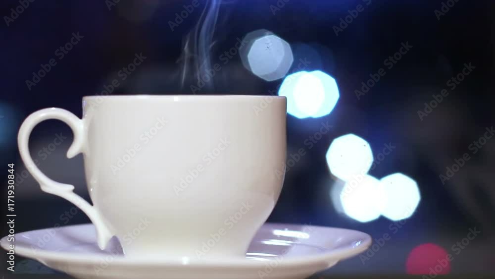 Cup Coffee On The Background City Cup Coffee On The Background City
