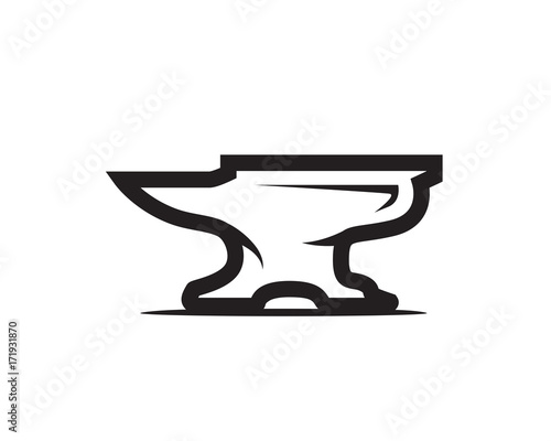 outlines of anvil illustration, smith tool,  icon design, isolated on white background