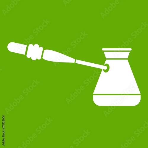 Coffee cezve icon green