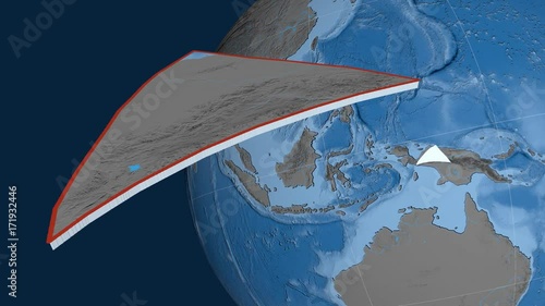 Maoke tectonic plate. Elevation and bathymetry photo