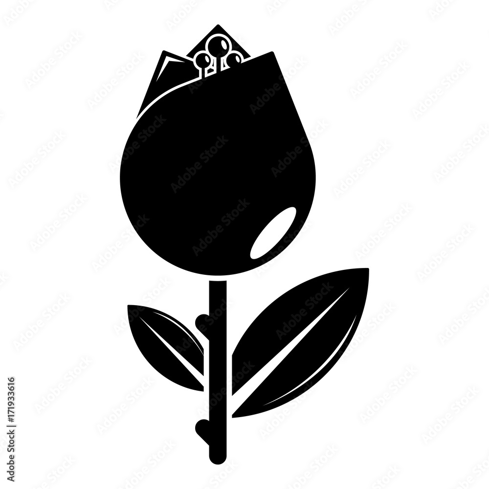 Tulip icon, simple black style Tulip icon, simple black style