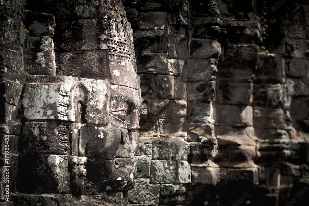 Stone face of Bayon temple
