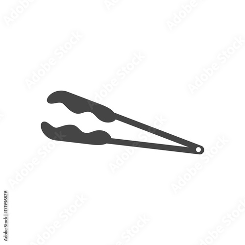 Meat tongs icon. Vector logo on white background