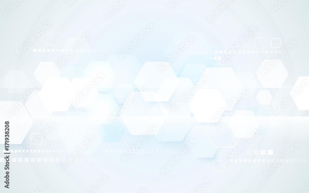 Fototapeta premium Abstract technology digital hi tech hexagons concept background