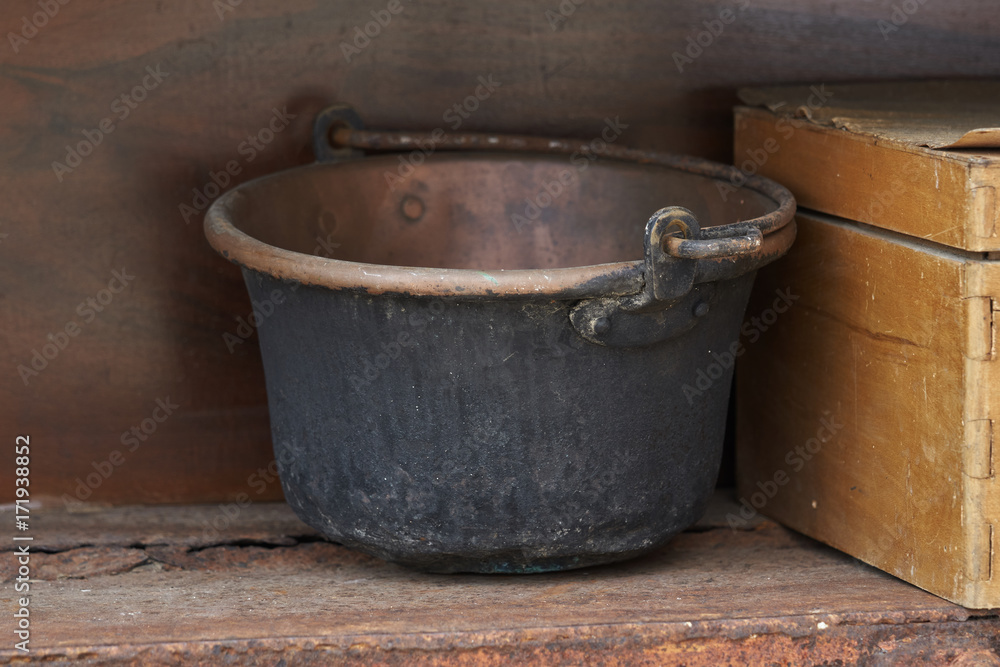old copper pot