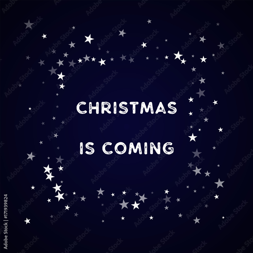 Christmas is coming greeting card. Random falling stars background. Random falling stars on deep blue background.superb vector illustration. Christmas is coming greeting card. Random falling stars background. Random falling stars on deep blue background.superb vector illustration.