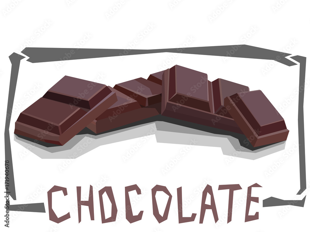 Vector simple illustration of chocolate bar. Vector simple illustration of chocolate bar.