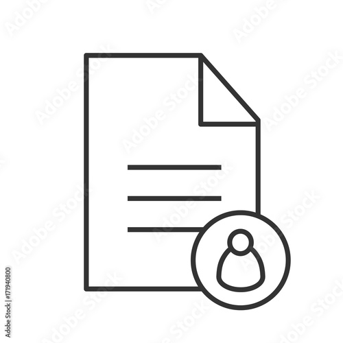 Personal document linear icon