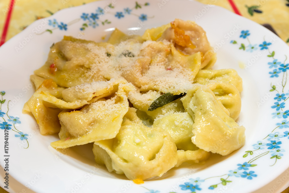 Ravioli filled with pumpkin and sage Ravioli filled with pumpkin and sage