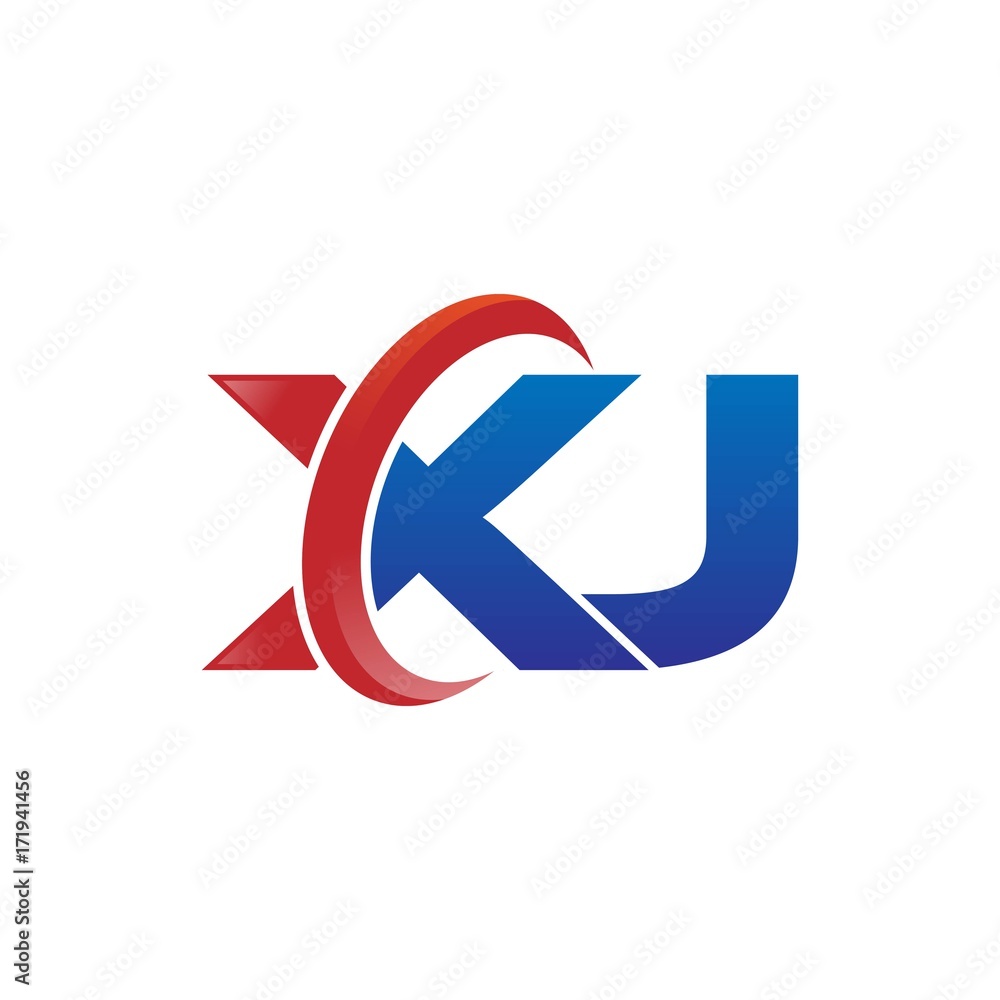 modern vector initial letters logo swoosh xj red blue modern vector initial letters logo swoosh xj red blue