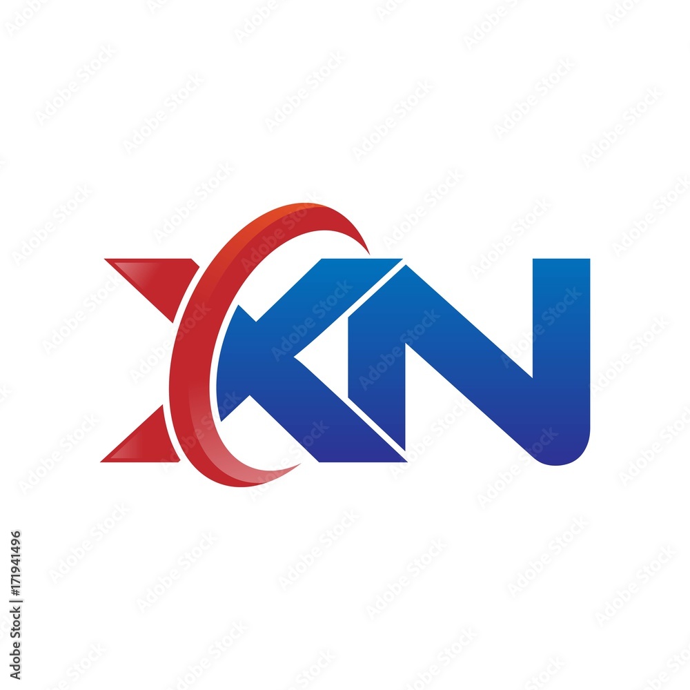 modern vector initial letters logo swoosh xn red blue modern vector initial letters logo swoosh xn red blue