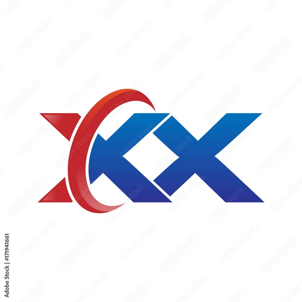 modern vector initial letters logo swoosh xx red blue modern vector initial letters logo swoosh xx red blue
