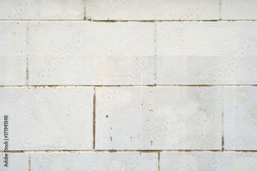 empty old white brick wall for vintage wallpaper or texture background
