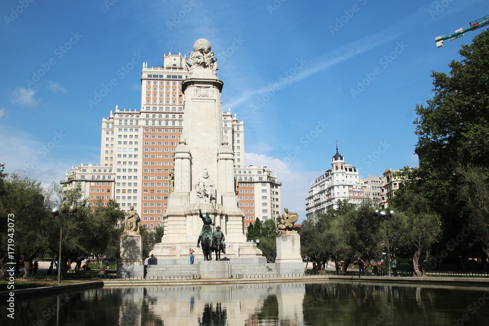 The Plaza de España Spain square, Madrid, Spain 